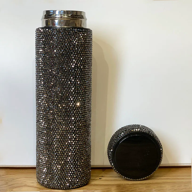 500 ml LED Wyświetlacz Temperatury Diament Thermos Kubek Kubek Pitne Pitne Butelka Ze Stali Nierdzewnej 304 Próżnia Flask Tea Kubek Kawy 201204