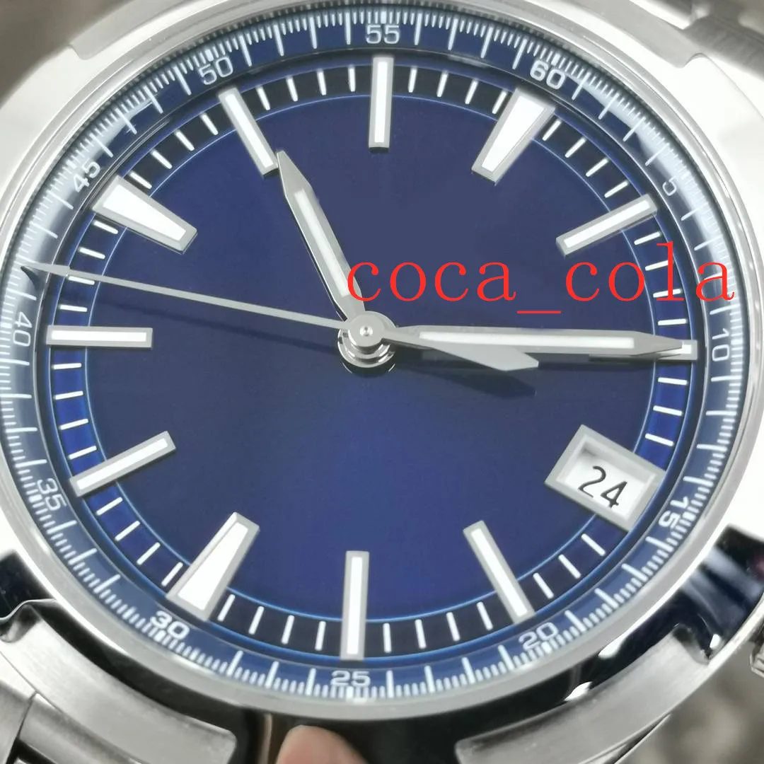 Reloj impermeable especialmente hecho Relojes de pulsera de moda más vendidos Hombres 41MM 4500V Esfera azul Mecánico Transparente Automático Zafiro2678