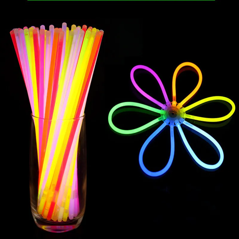 Mix Farbe Glow Stick Sicheres Licht Halskette Armbänder Fluoreszierend für Event Festliche Party Liefert Konzert Decor Y201006