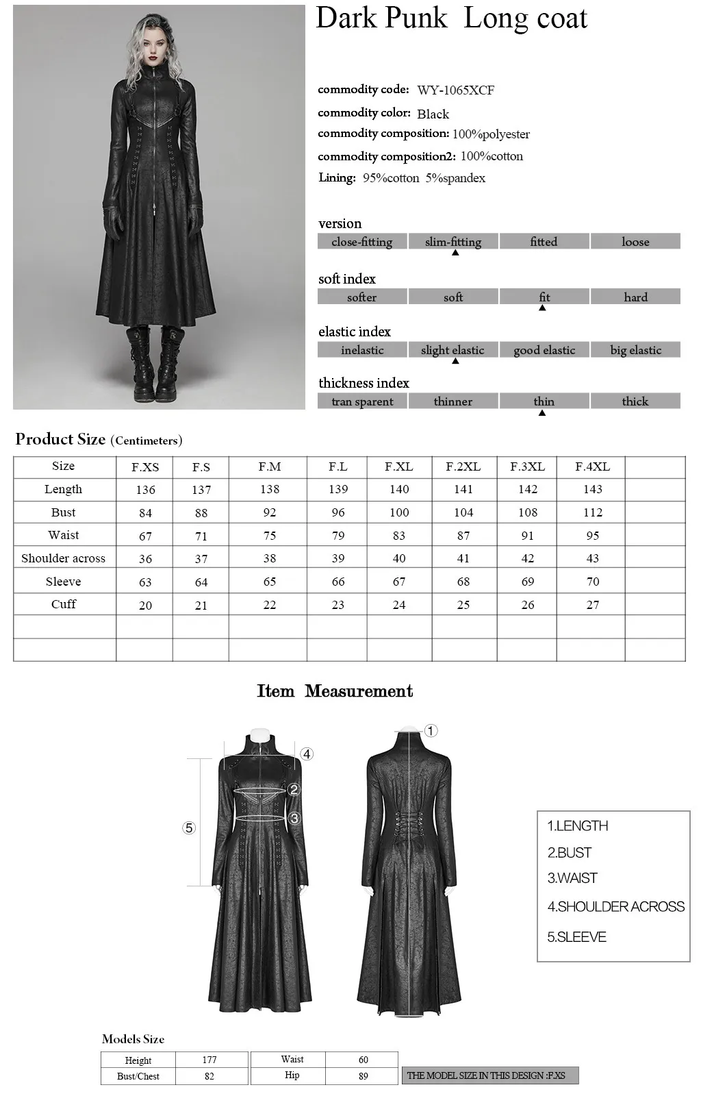 Punk Rave Women Dark Punk Long Plat Retro Front Zipper Stojak kołnierzyka Overcoat Punk Rock Stage Wykonaj kobiety Long Trench Płaszcz LJ200903