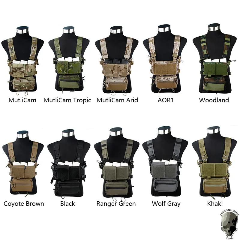 TMC Tactical Modular Chest Rig Micro Fight Chassis con 5.56 Mag Pouch Airsoft Hunting Vest Tactical Gear 3115 201214