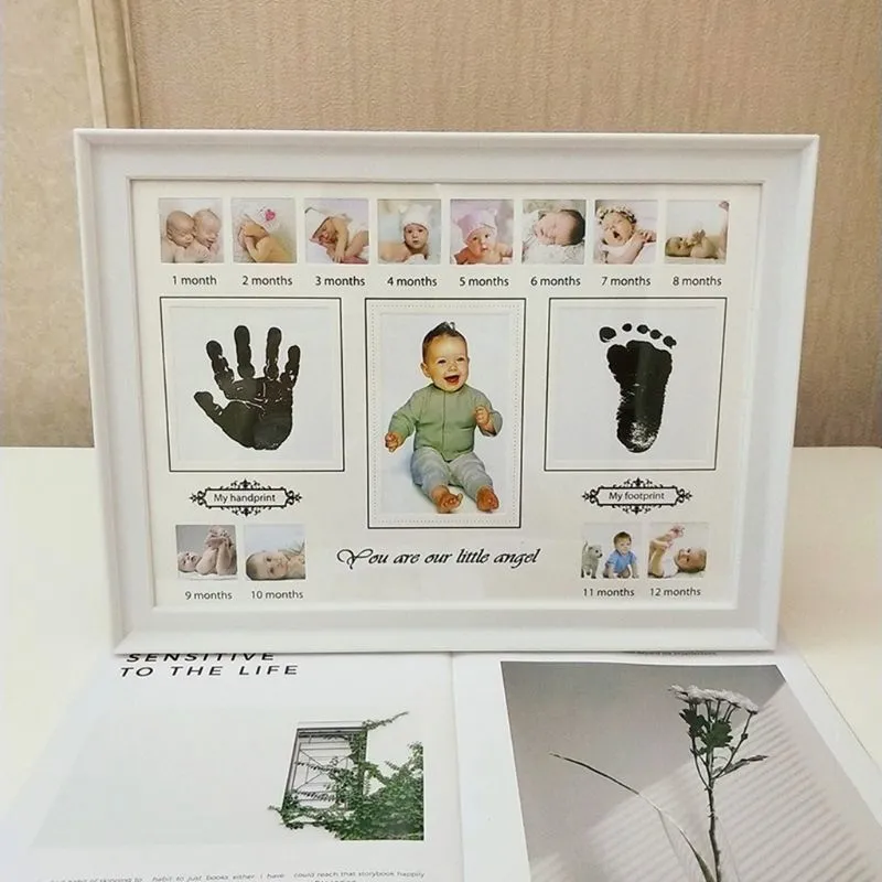 Cornice foto con impronta di mano bambino con inchiostro timbri Decorazione neonato regalo bambini Impronta a mano Inkpad souvenir 19QF 201211