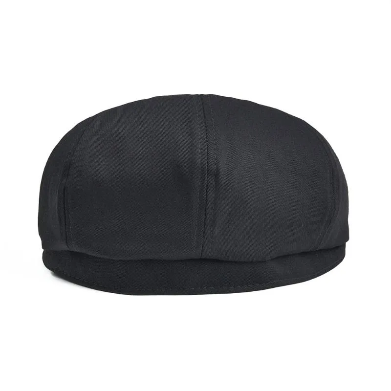 Sboy Hats BOTVELA Cap Men's Twill Cotton Eight Panel Hat Women's Baker Boy Caps Retro Big Large Male Boina Black Beret 0339E