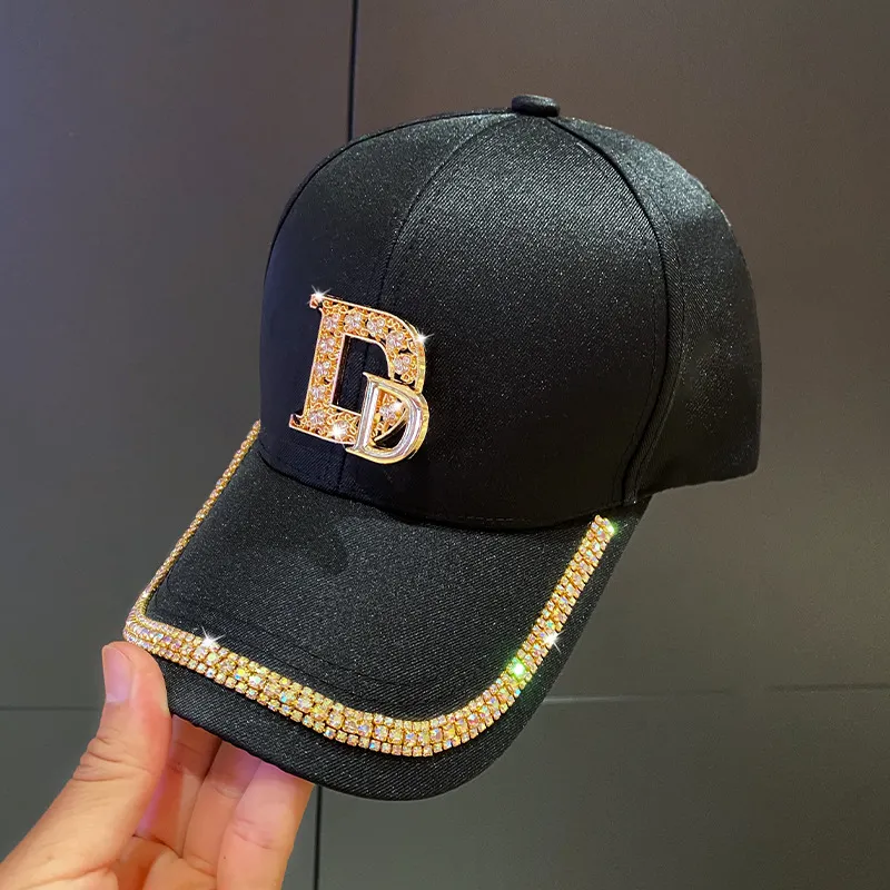 2020 New 4colors Letter MD Rhinestone Women Baseball Cap Female Solid Outdoor Adjustable Embroidered Hip-hop Hats Summer Sunhat09