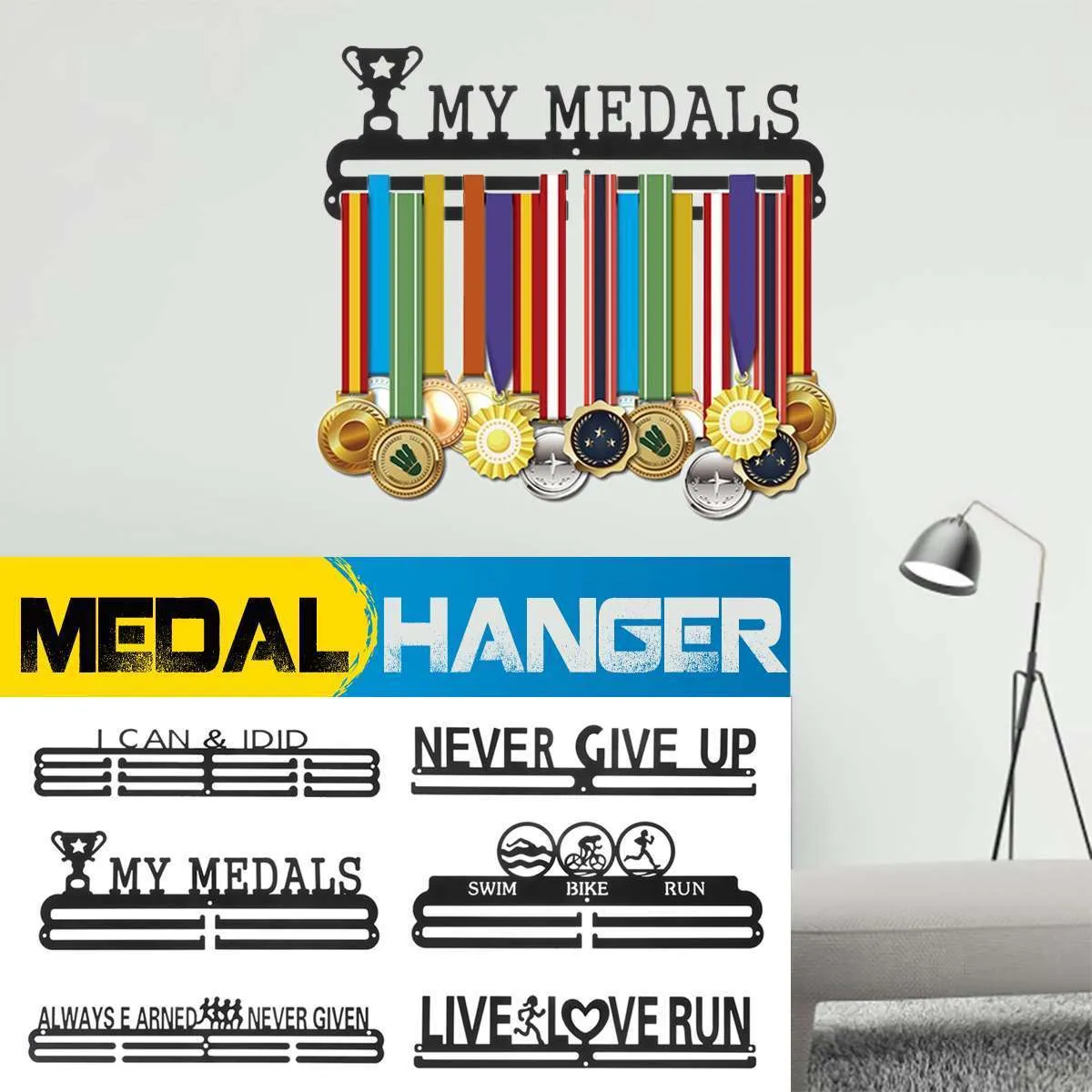 Вешалка для медалей, стойка для спортивных медалей 30-45 лет, бегун, плавание, футбол, баскетбол, марафоны, подарок, домашний декор 2011254420656