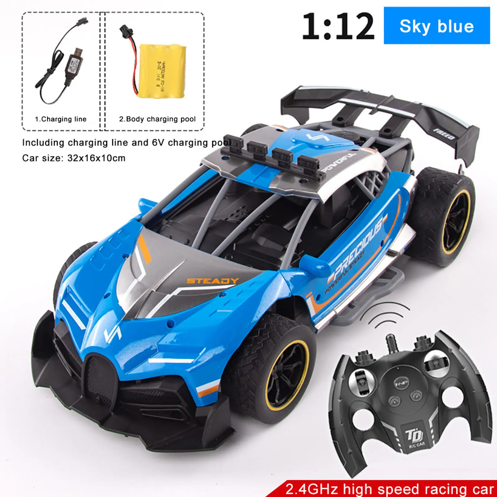 1/12 4WD télécommande véhicule 2.4Ghz électrique alliage Buggy tout-terrain télécommande voiture modèle enfants jouets cadeaux pour garçons