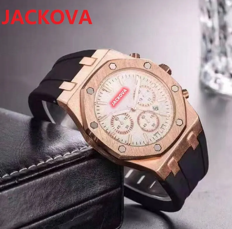 Relogio masculino pulseira de silicone de borracha quartzo moda masculina relógios 42mm data automática vestido designer relógio masculino inteiro presentes w292f