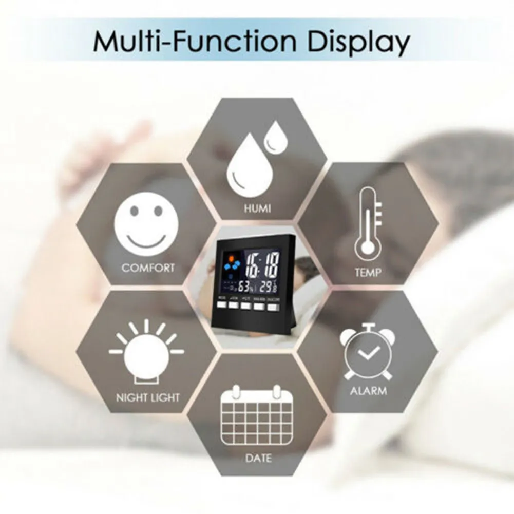 Digital Mirror LED Display Alarm Clock Temperature Calendar USB/AAA Powered Electronic Multifunction Snooze Desk Clock Weather S LJ200827