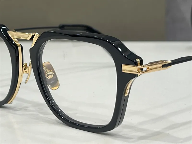 Nuevo diseño de moda Men Gafas ópticas 413 K Gold de plástico cuadrado Vintage Estilo simple Eyewear Transparent Top Clear 2611