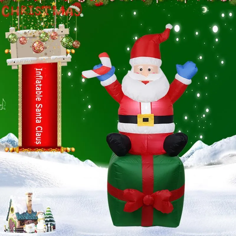 1,8 m aufblasbare Puppenabendlicht Frohe Weihnachten im Freien Santa Claus Neujahr Dekoration Garten Soldat Spielzeug Arrangement Requisiten 201023