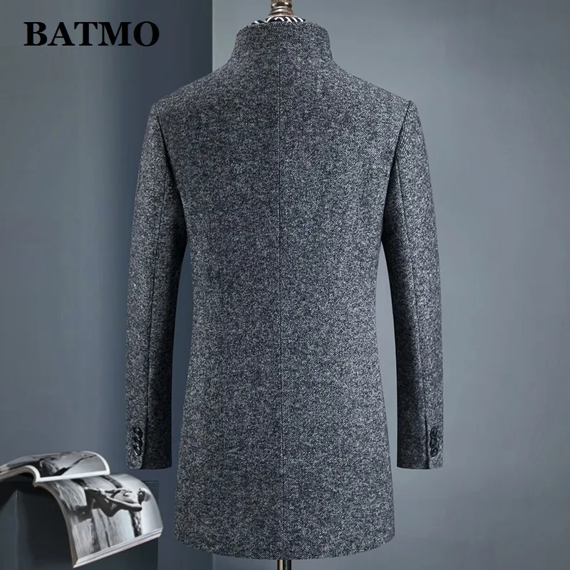 Batmo Aankomst Winterwol Dikke Trench Coat Menmen's Gray Casual Wol 60% Jackets828 201127