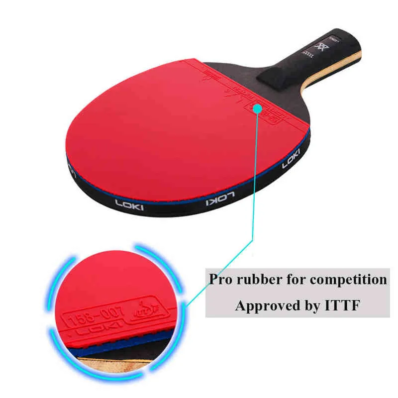 LOKI 9-звездочная липкая ракетка для настольного тенниса с карбоновым лезвием, летучая мышь для пинг-понга, весло для пинг-понга для быстрой атаки и дуги 2201056815588