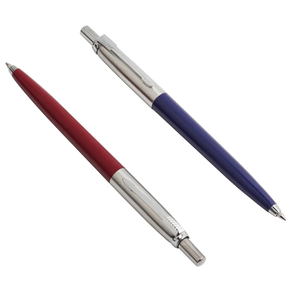 lot Ballpoint Pen Set Коммерческий металлический шариковой ручки для школьных канцелярских канцелярских товаров подарок Press of the Style Black Blue Ink 27031866