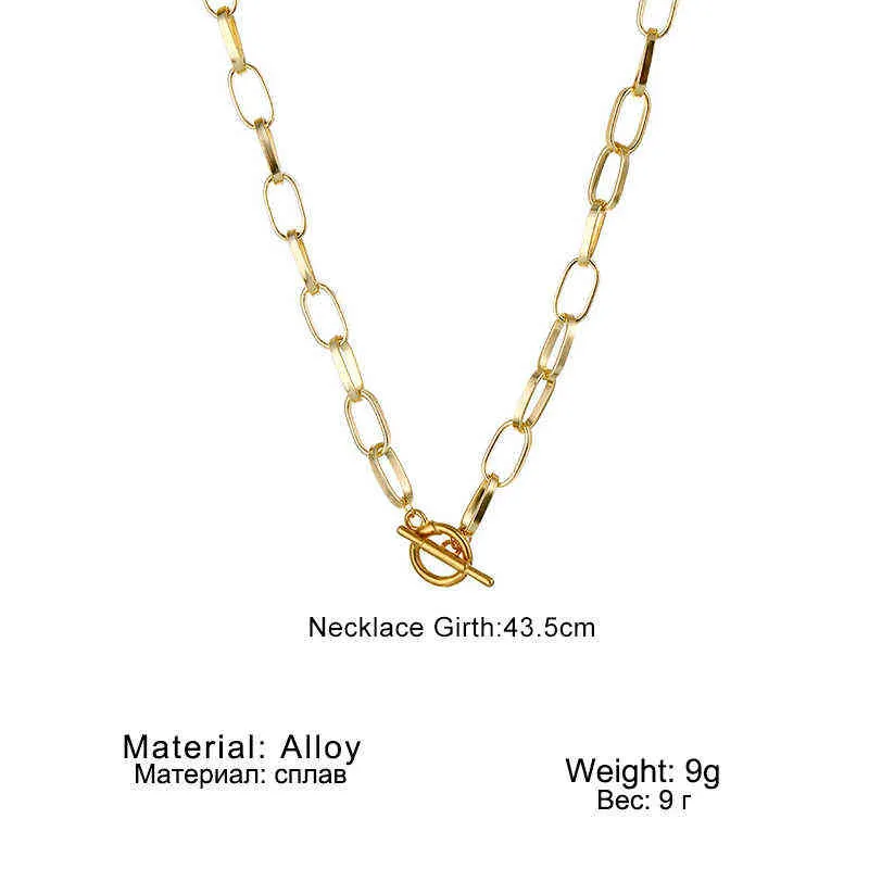 IParam tjock kedja växla lås guld halsband blandad kopplade cirkel halsband för kvinnor minimalistiska choker halsband heta smycken aa220315