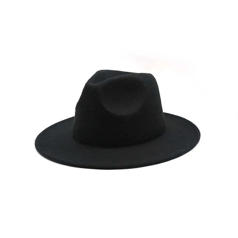 Outono inverno mulheres feltro chapéu fedoras big borda balde para mulheres estilo britânico vintage igreja chapéus senhora liso branco jazz tampão