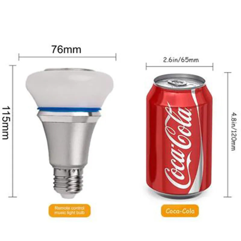 مكبر صوت Bluetooth Bulb Light Meteriply RGB Smart LED LED APP APP أو جهاز التحكم عن بُعد E27 8W 12W278J