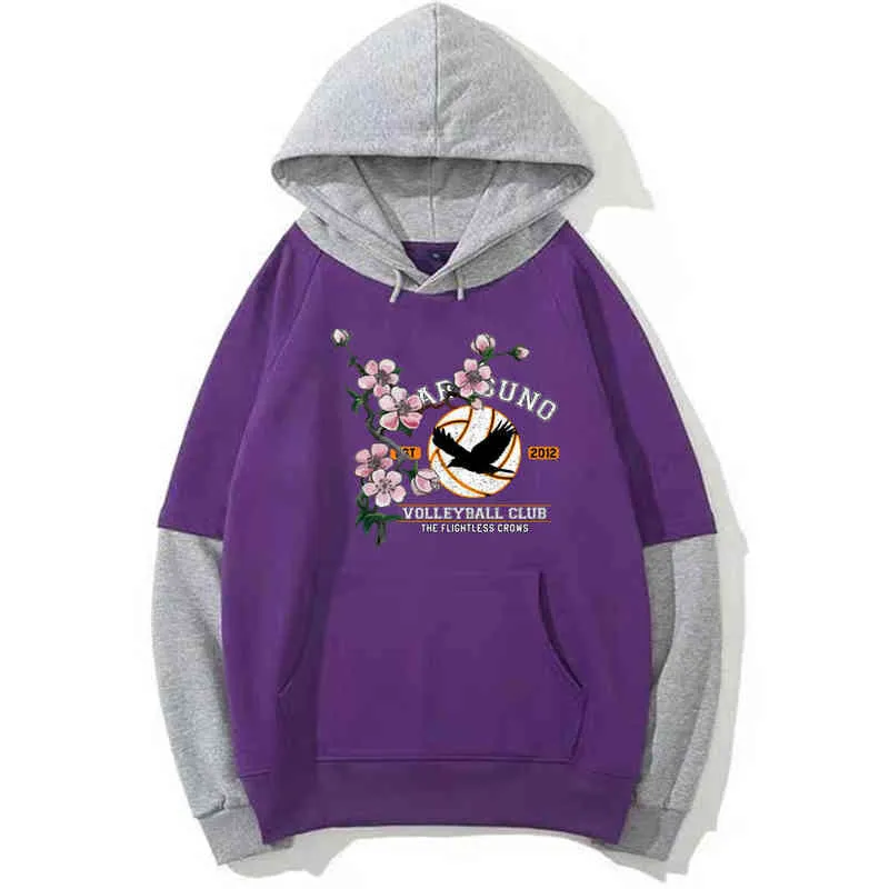 Japon Anime Komik Haikyuu Hoodies 2021 Kış Japonya Tarzı Tişörtü Streetwear Hip Hop Kadınlar için / Erkekler H1227