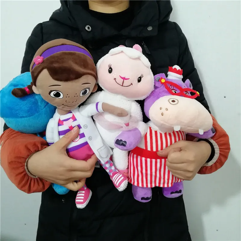 4 pièces Doc docteur fille en peluche ensemble de jouets Dottie hippopotame Lambie mouton Dragon doux peluche poupées LJ2009029321319