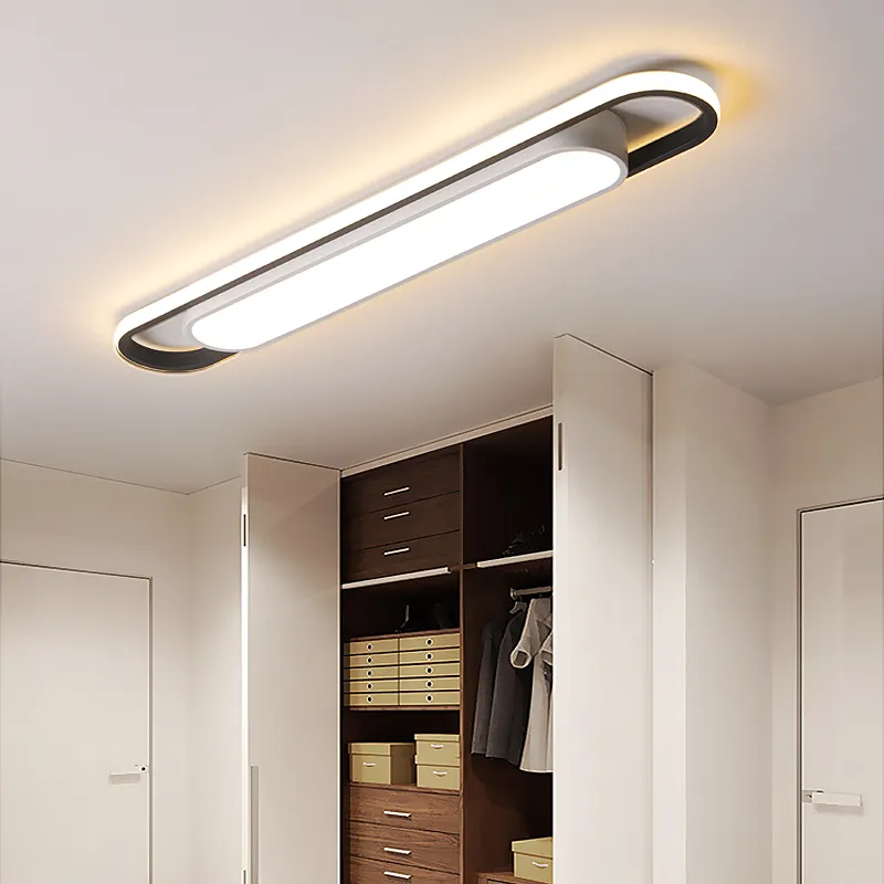 Modern LED-tak ljuskrona för sovrums garderobsgångskorridor balkong akrylremsa ljuskronans belysningsarmatur 110-220v2870