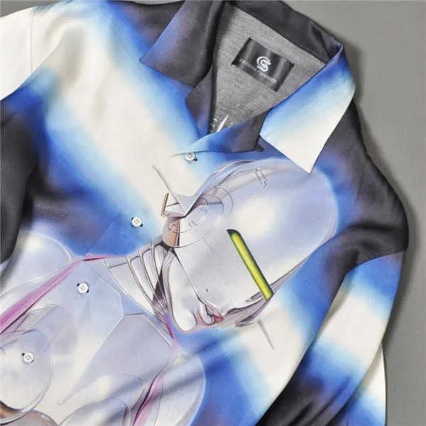 Chemises décontractées pour hommes Kongshanji g s Hajime Sorayama illustration chemise de marque de mode à manches longues pour hommes et femmes