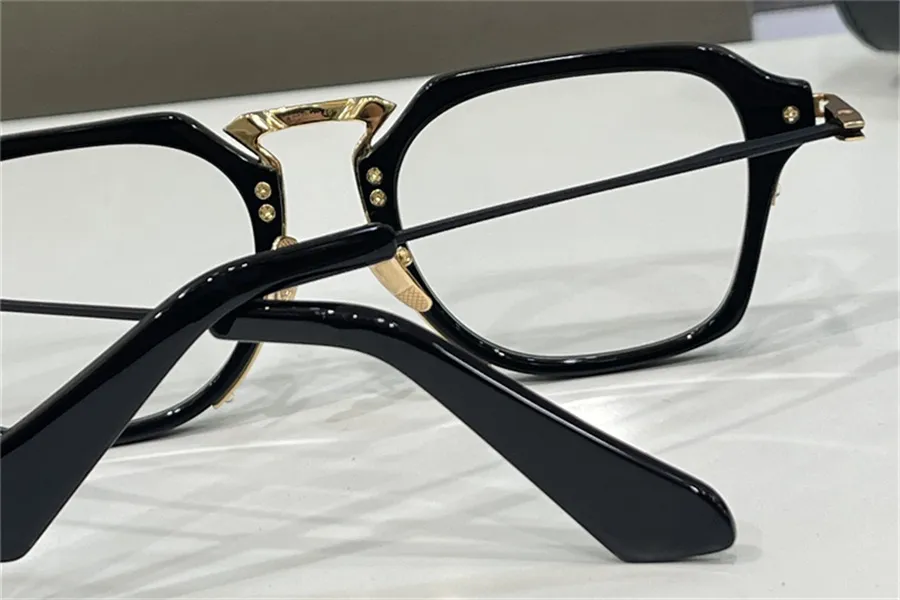 Nieuwe modeontwerp optische bril voor mannen 413 K goud plastic vierkant frame vintage eenvoudige stijl transparante brillen topkwaliteit helder 306m
