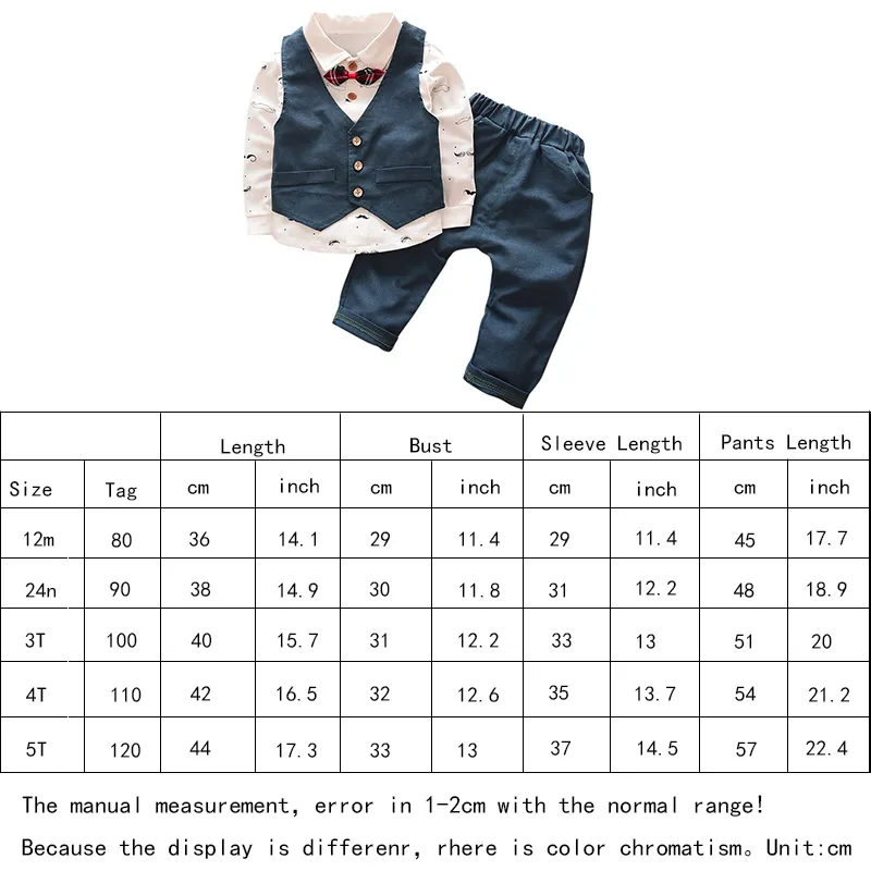 Dollplus Primavera Otoño Traje de bebé niño Viento británico Children039s Trajes de niño Caballero Camisa de manga larga Chaleco Pantalones Niños Formal Sui3189429