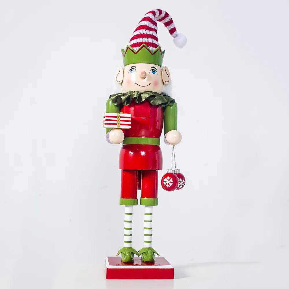 God juldekor Kids dockor 40 cm trä Nötknäppare Soldiersanta Claussnowman Doll Ornaments Figurer Christmas present Toy 26183071