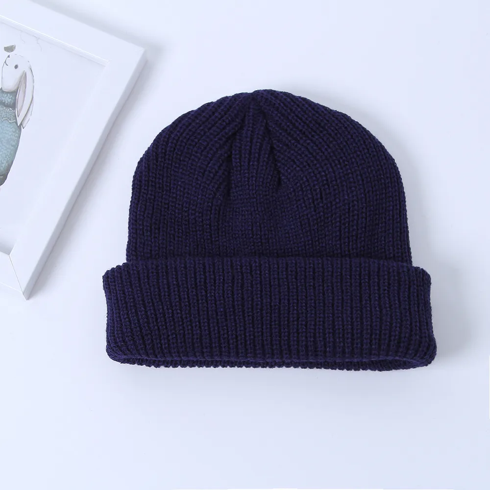 Unisex vinter ried stickad manschetter kort melon cap gata fast färg skalle retro skidfiskare dockare beanie hatt slouchy z lu6542400