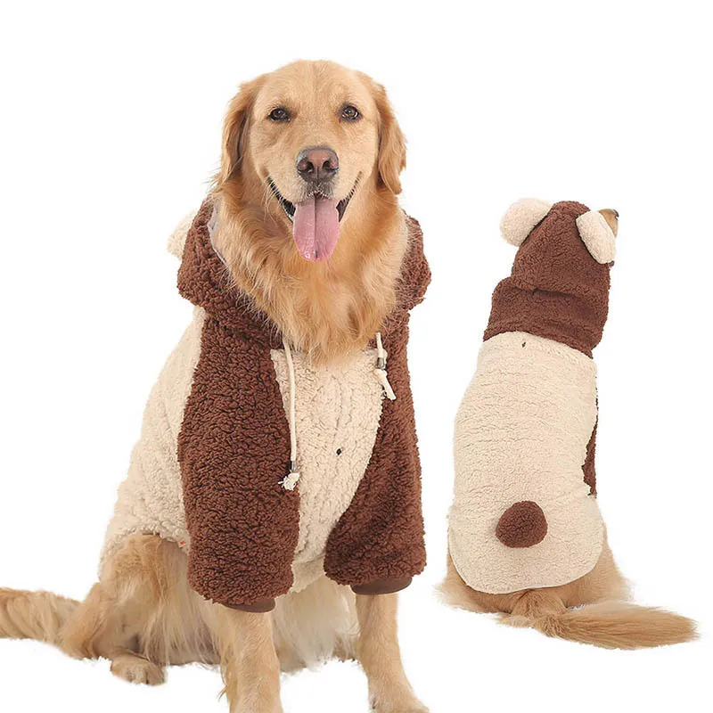 Duże ubrania dla psów dla psów Golden Retriever Coat Duży rozmiar jesienny zima z kapturem z kapturem odzież odzieżowa kostium pug y200328