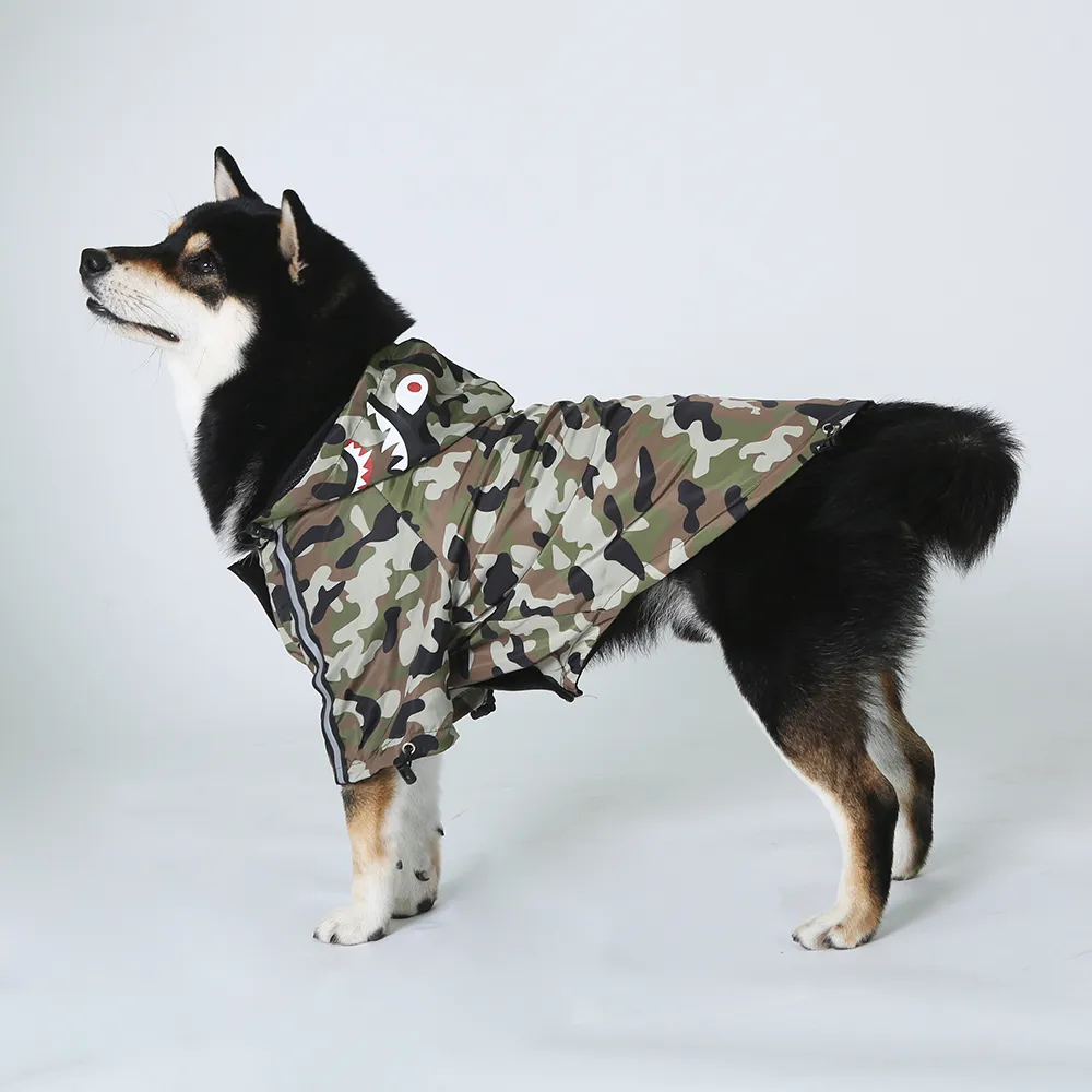 Neues Markendesign Hundebekleidung Gesteppte Haustierkleidung Regenmantelkleidung für kleine große Hunde Französische Bulldogge Mops Hunde Hoodies Windjacke J218A