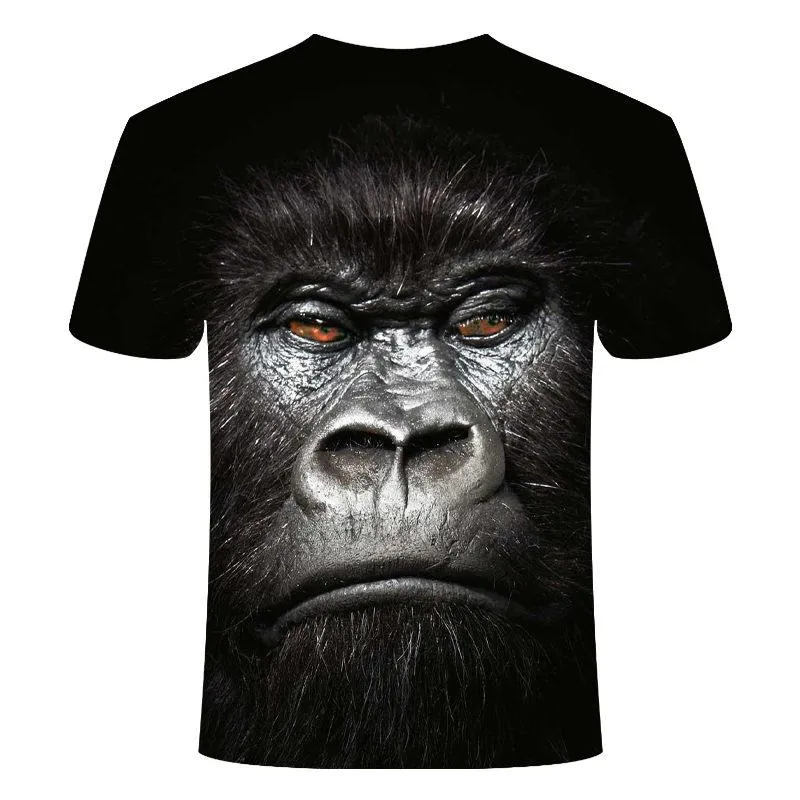 3D Animal t-shirt drôle singe gorille chemise unisexe à manches courtes alternative hip hop Harajuku Streetwear t-shirt hommes été hauts