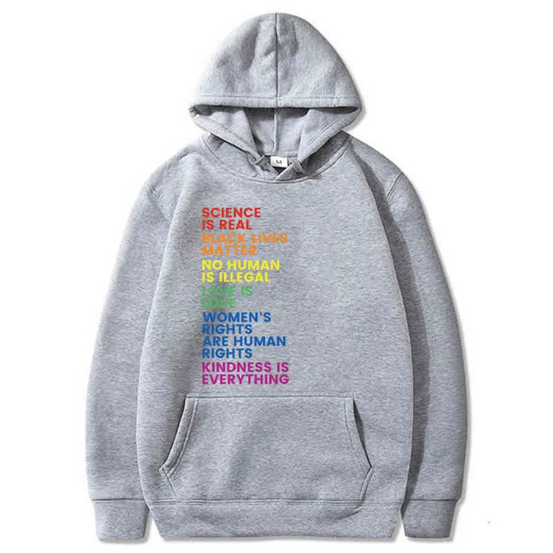 Vetenskap är riktigt Svart Livs Matter BLM Tees LGBT Pride June Hoodies Hooded Sweatshirts Mysiga toppar Pullovers H1227