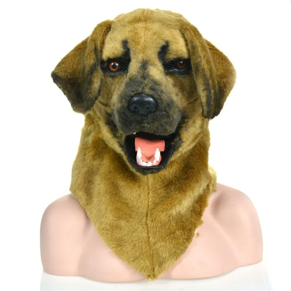 Costumes de mascotte, tête de chien jaune, Costume de mascotte, peut bouger la bouche, tenue d'halloween