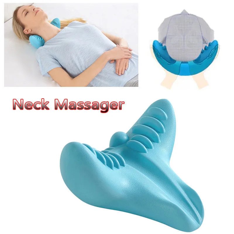 Neck Massager Relaxation Pillow Portable Gravity Acupressure Massage Pillow C-Rest Neck Cervical Shoulder Pain Relief Tool LJ200821
