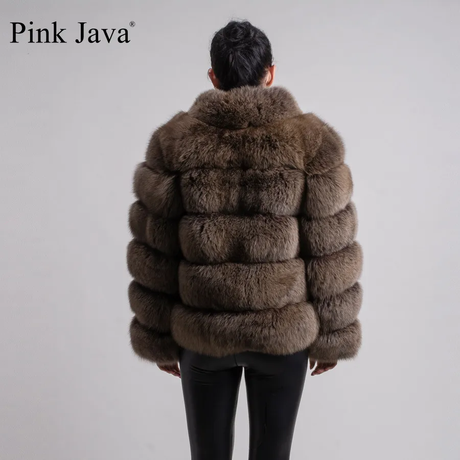 Pink Java QC8139 وصول النساء الشتاء معطف الفراء السميك الفراء