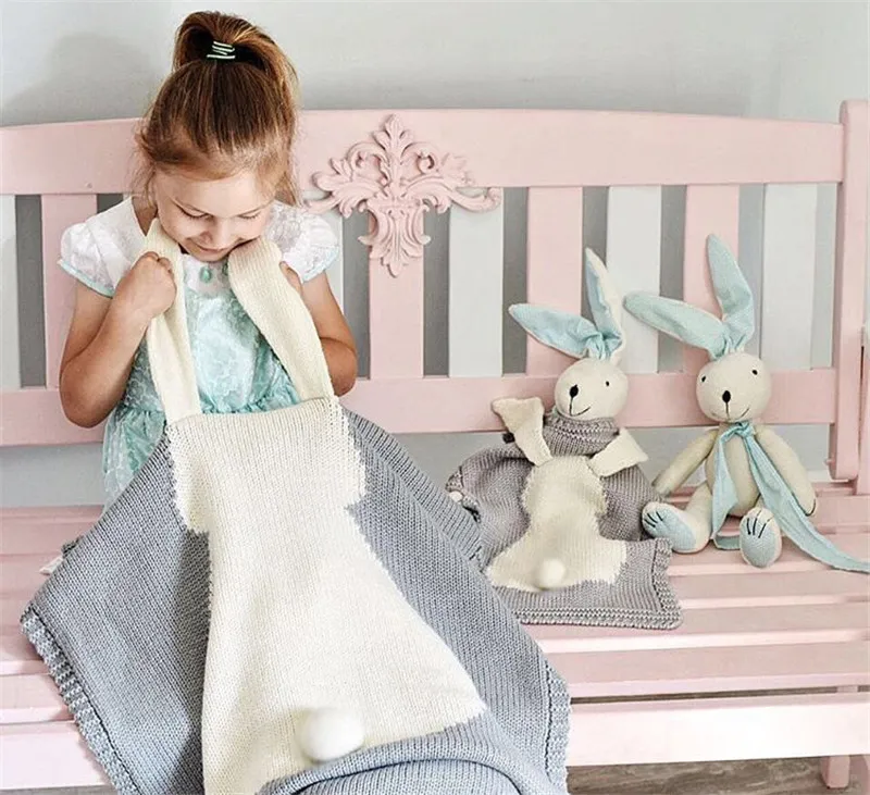 Manta suave para niños, patrón de conejo blanco, accesorios para fotos de bebés, alfombra, cochecito, ropa de cama de punto para niños pequeños, mantas cálidas para recibir 201208