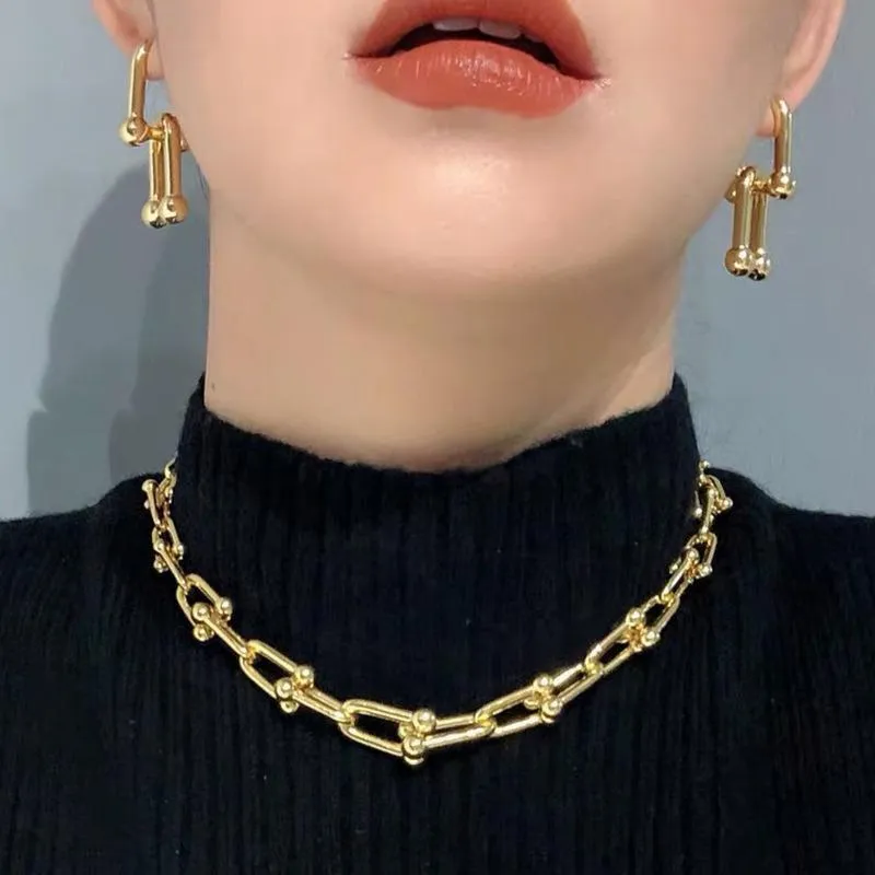 Chains AITIEI Design Chain U Type Choker Necklace For Women With 3 Inch Tail High Quality Copper Hip Hop Fashion Jewelry304j