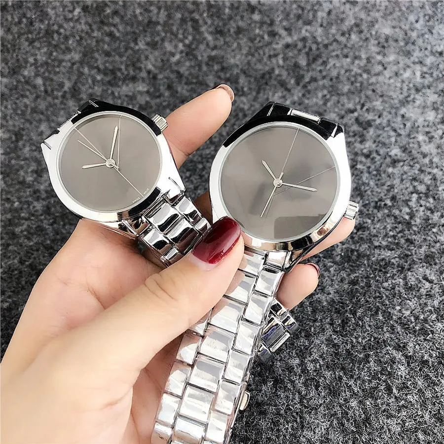 Brand Quartz Wrist Watch for Women Men Lovers' with Colorful Crystal Steel Metal luxury Band Watches