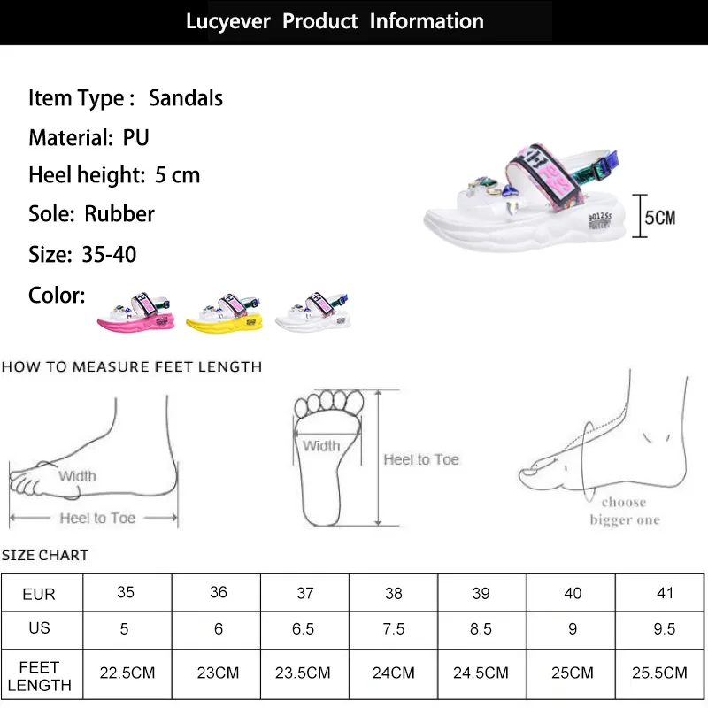 Lucyever 2020 nuevas sandalias de verano para Mujer, zapatos planos con plataforma y diamantes de imitación, zapatos Kawaii de fiesta de cristal a la moda para Mujer, Calzado para Mujer 1010
