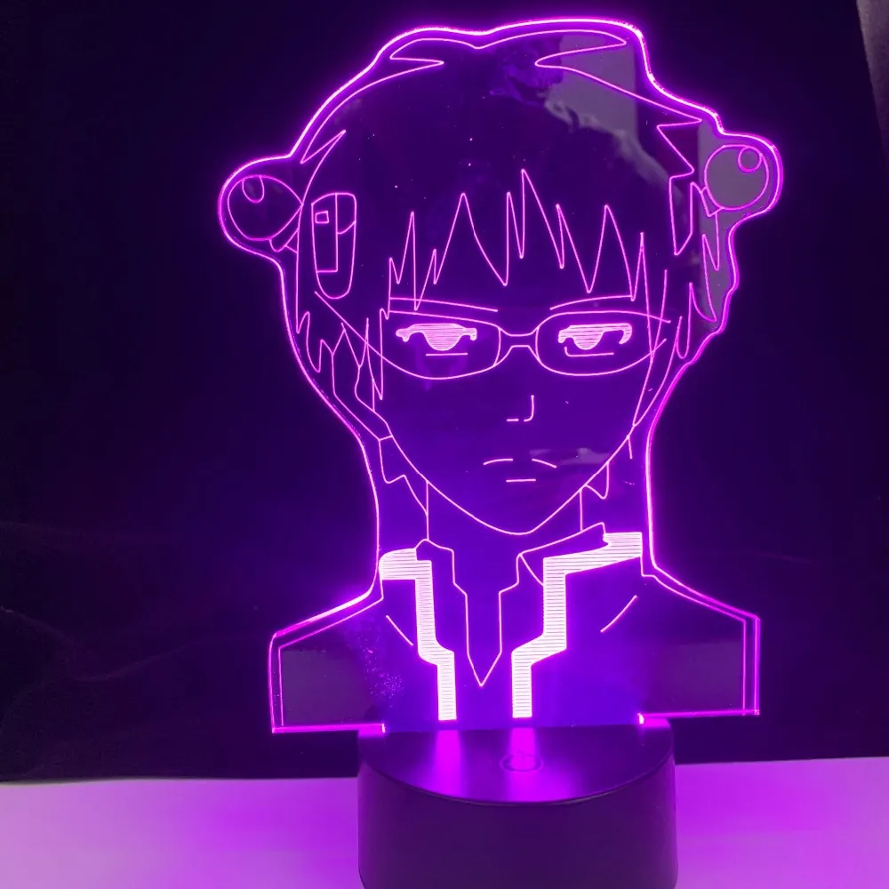 Saiki k anime lamp Het rampzalige leven van saiki k voor slaapkamer acryl 3d lamp decor nachtlamp kinderen fans verjaardag kerstcadeau237Z