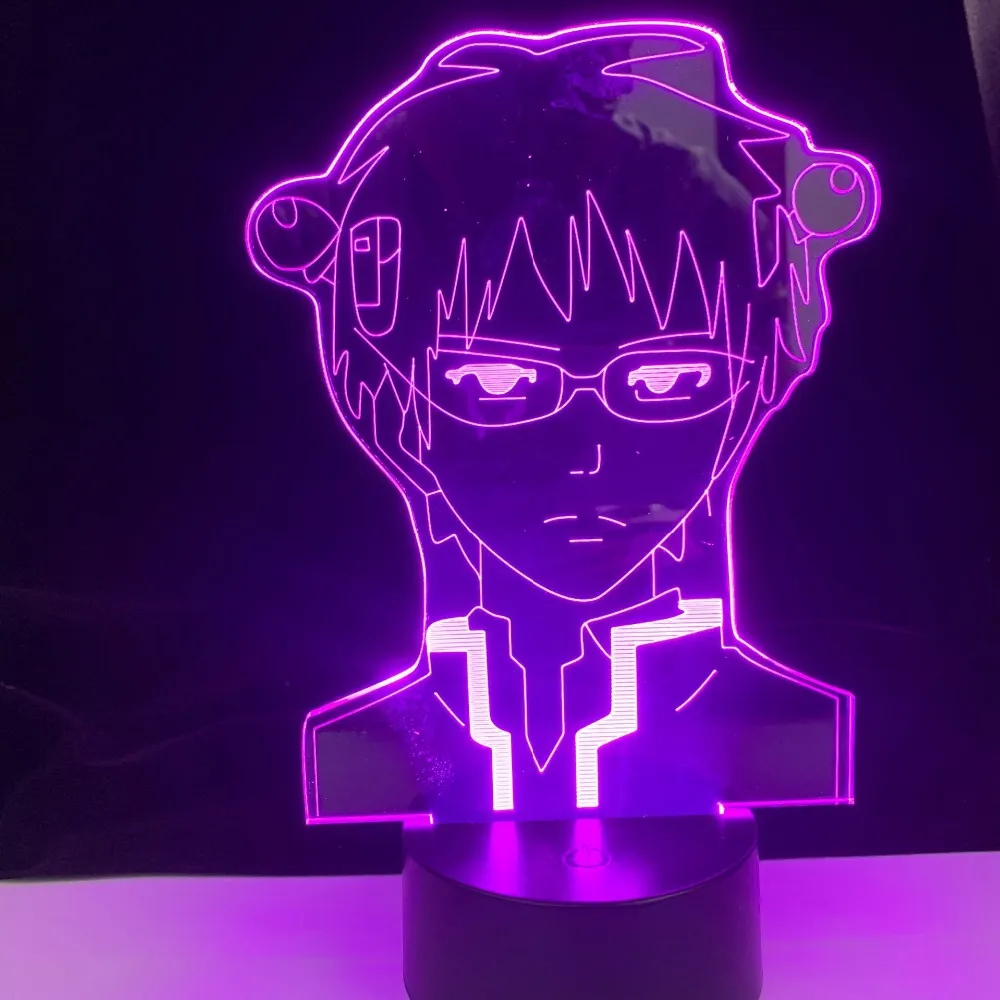 Saiki K Anime lampe la vie désastreuse de Saiki k pour chambre acrylique 3d décor de nuit de nuit