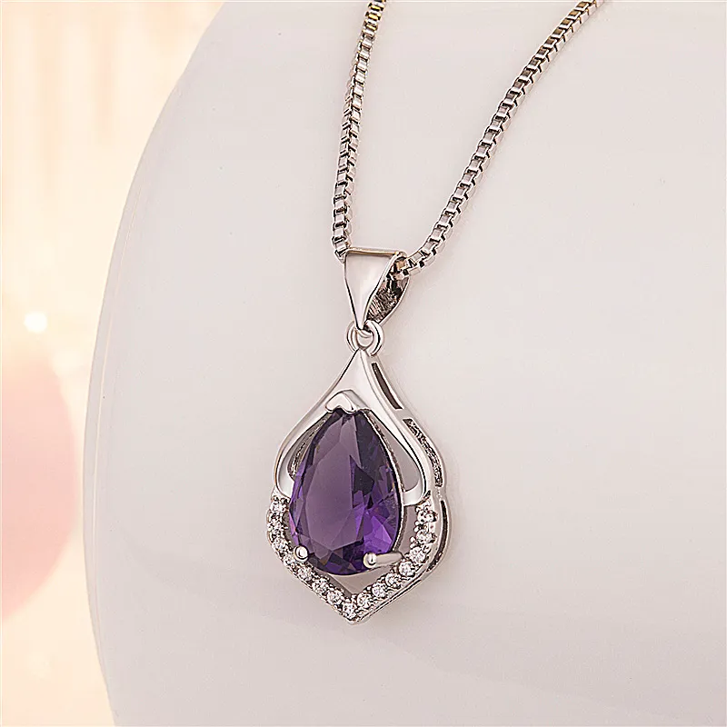 Collier de chute en cristal pour les femmes diamants colliers de la chaîne en argent bijoux de mode et cadeau sablonneux
