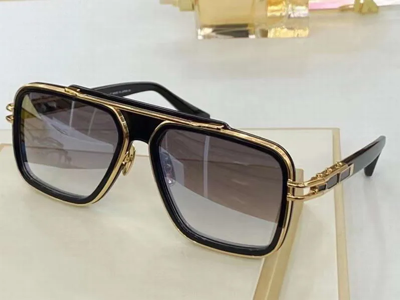 Deisgners Sonnenbrille für Männer Gelbgold schwarzer Rahmen brauner Gradient Lens Mens Square Pilot Sungalsses mit Box290n