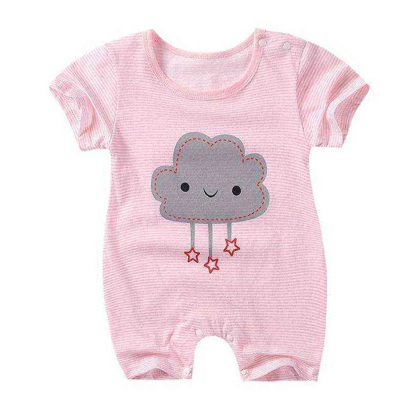 Bébé barboteuse coton nouveau-né corps costume été nouveau à manches courtes filles vêtements bébé pyjama garçons combinaison barboteuses G1221