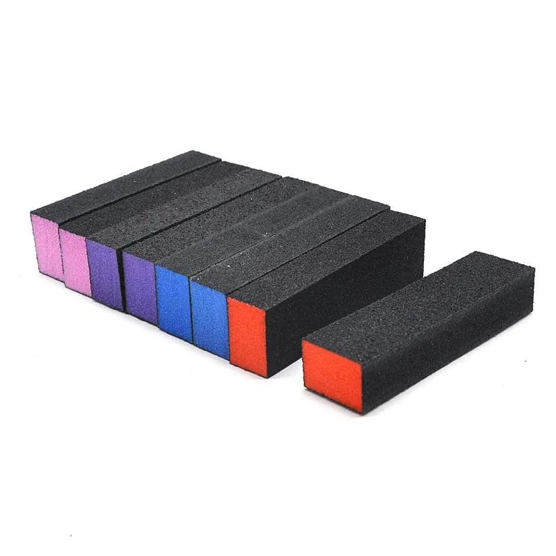 Black Sanding Nail File Block Colorful Sponge er Block UV Gel Polishing Nails Accessories Tools Manicure Kit 220224