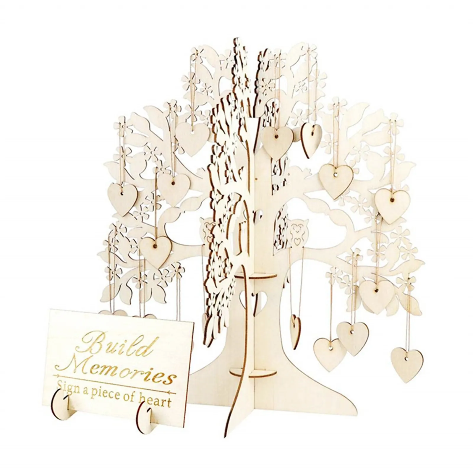 Rustic Wedding Guest Livre ensemble Invité Visitez Signature Tree Guest Livre en bois Ornements DIY FAMILY Tree Tree Table de table de mariage Y22656415