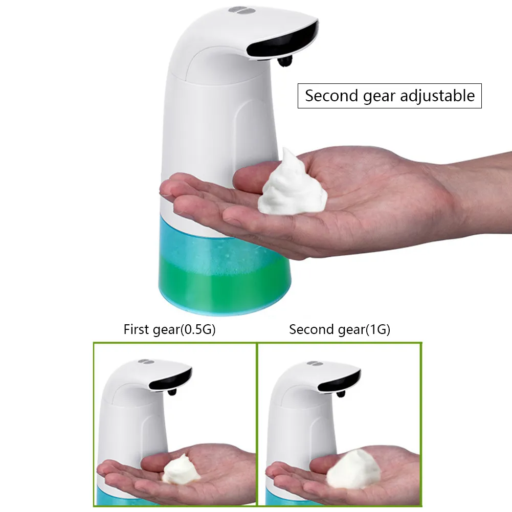 Dispensador automático de jabón de 250 ml Sensor infrarrojo inteligente Dispensador de jabón de espuma sin contacto Bomba Lavado de manos Accesorios de baño Y200407