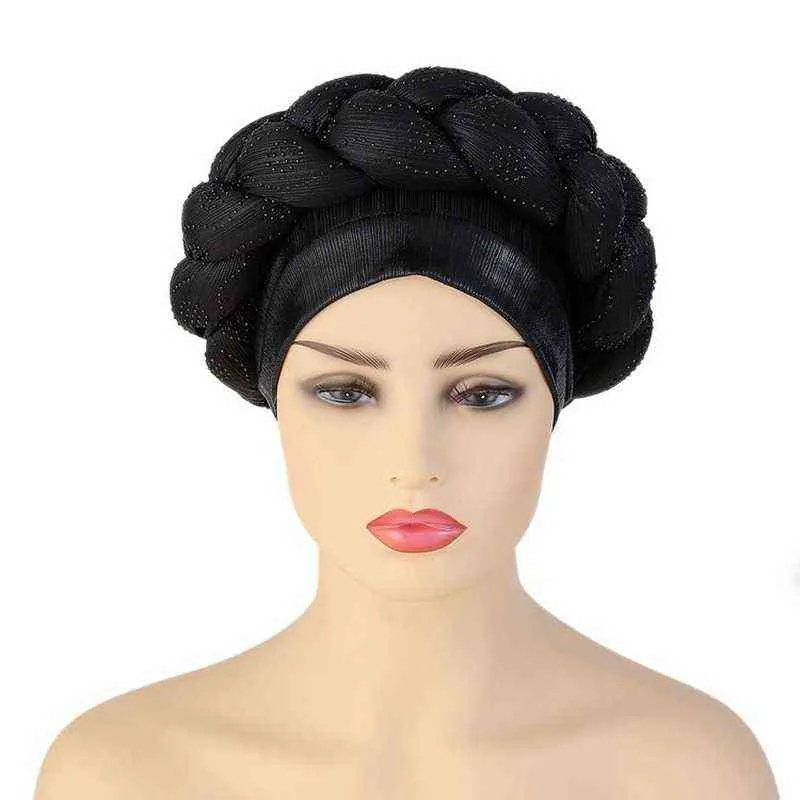 Afrikansk hattmönster headwrap hattar för kvinnor förebundet afrikera designer Bonhet Turban Knot Aso OKEaine Turbante Auto Gele 22311p