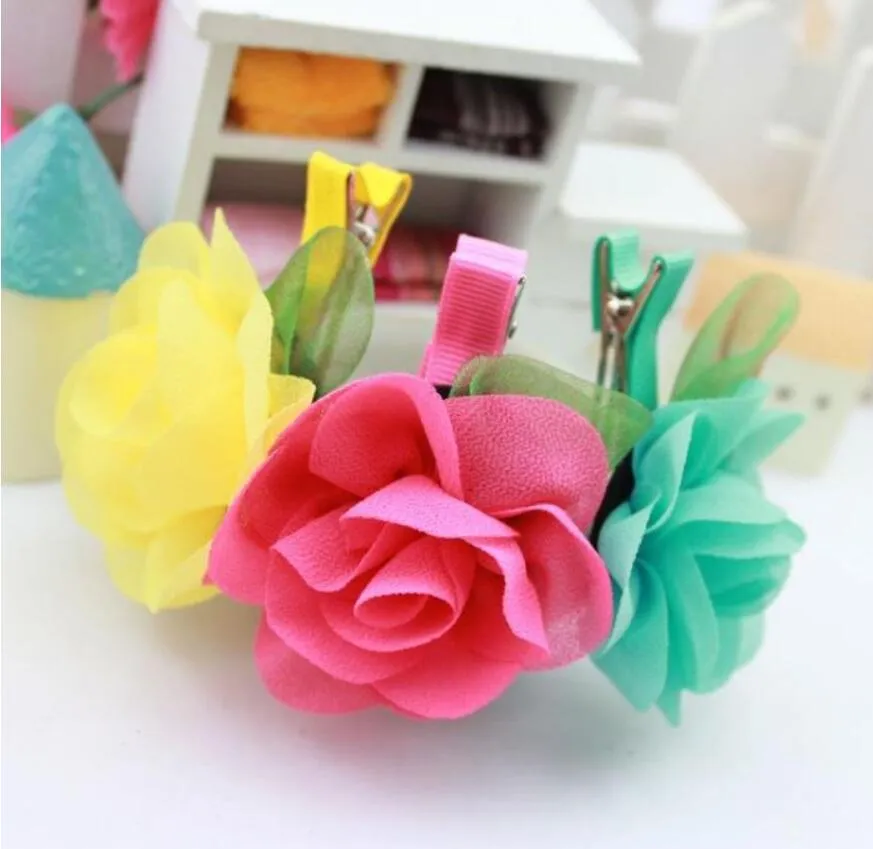 Neue Mode Kinder Baby Zubehör Kinder Mädchen Haarschmuck Haarbänder Haarspangen Rose Blume Prinzessin Baby Party Kopfbedeckungen mix2854