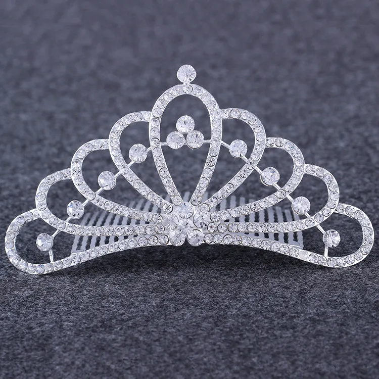 diamond heart Crown Headband Headdress Crystal bride Tiara Comb Wedding Birthday Pageant Party fashion jewelry will and sandy